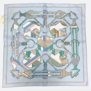 NWT - Authentic Hermes Scarf Tatersale en Zigzag in Blue Ciel